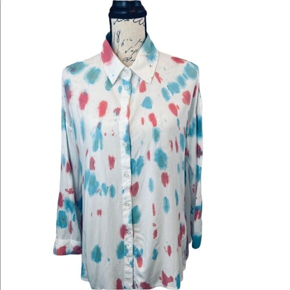 Tie dye hippie boho soft blouse size small - Picture 1 of 4